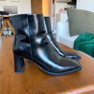 Looks Like Summer Black Leather Ankle Boots